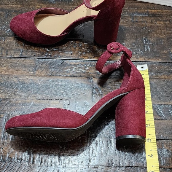 Lauren Conrad burgundy round heel ankle strap‎ size 7 - Picture 5 of 8
